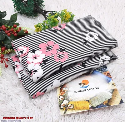 Summer Cotton Printed Shirt & Trouser Set Black 2Pcs thumbnail 1