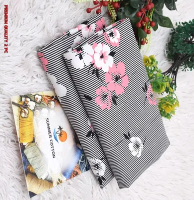 Summer Cotton Printed Shirt & Trouser Set Black 2Pcs thumbnail 2