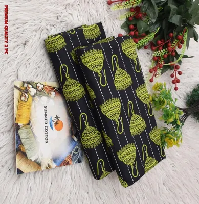 Women Printed Cotton Shirt Trouser Set Green 2 Pcs thumbnail 2