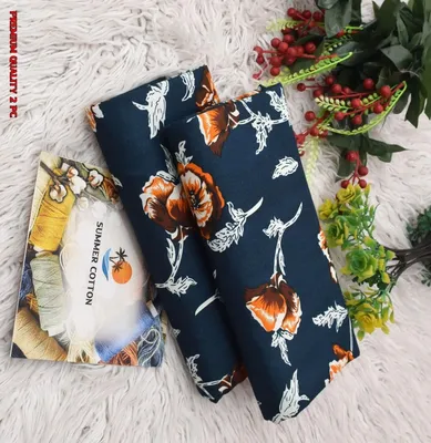 Women Printed Cotton Shirt Trouser Set Green 2 Pcs thumbnail 2