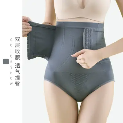 Women High Waist Belly Shaping Pants Black Buckle Pressurized