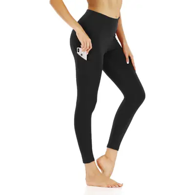 Women High-Waisted Yoga Leggings Black Durable Stylish