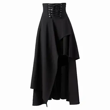 Black High-Waisted Corset Lacing Dress for Women