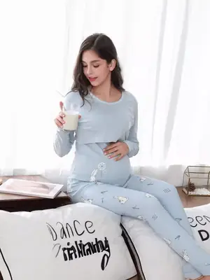 Cotton Bunny Print Thermal Underwear Set for Women