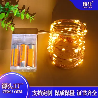 Copper String Lights for Home & Events, No Plug, Warm LED, 3AA Battery