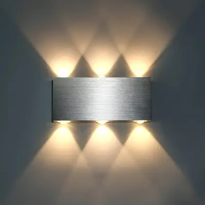 Modern Square Wall Lamp with Brushed Aluminum Finish