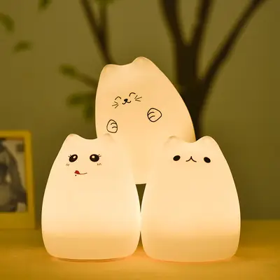 Cute Cartoon Cat Night Light for Kids Room