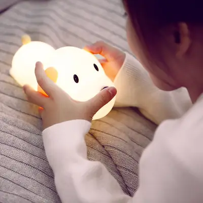 Silicone Puppy Night Light with Rechargeable LED
