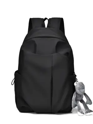 Black Casual School Backpack for Women