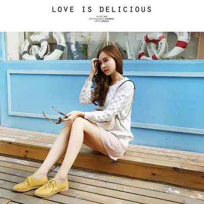 White Leather Lace-Up Flat Shoes for Women thumbnail 3