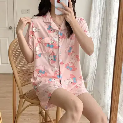 Women Cotton Pajamas Sweet Cute Summer Home Wear