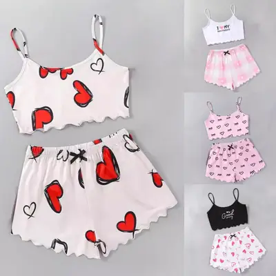 Women Sleepwear Camisole Shorts Set Black Magic Scratch