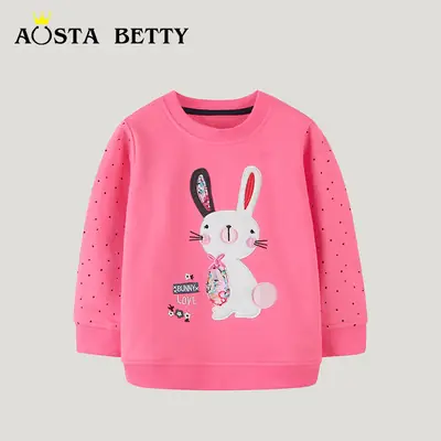 Pink Bunny Embroidered Sweatshirt for Kids 3-10