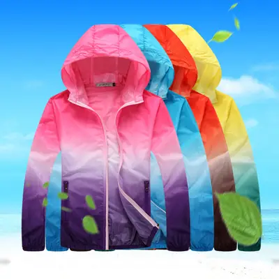 Summer Gradient Windbreaker Coat for Men Women Plus Size