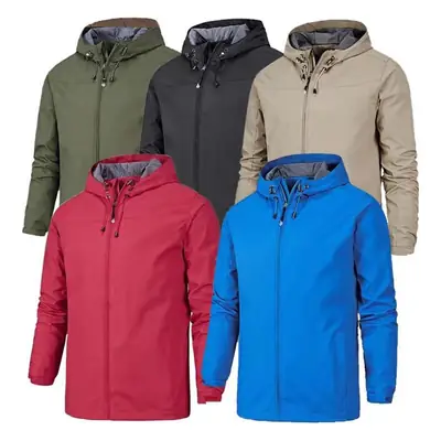 Men's Windproof Hoodie Red Blue Black Gray Blue