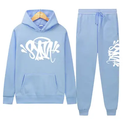 Light Blue Women's Fleece Hoodie Pants Set