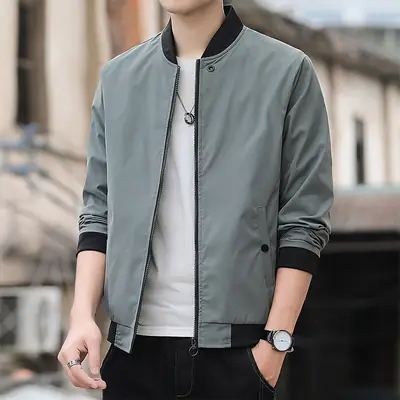 Men's Thin Korean Style Jacket Black Autumn