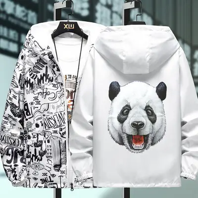 Pakistani Panda Graphic Hoodie White Slim Fit