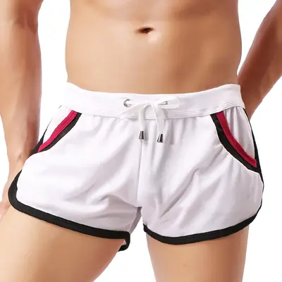 Men White Mesh Sports Shorts Summer Casual Fit