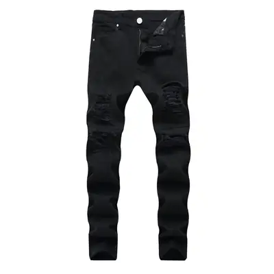 Black Ripped Slim Fit Men's Jeans