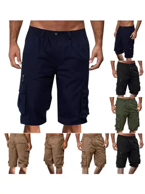 Men's Multi-pocket Cargo Shorts Loose Fit Outdoor Sports Shorts