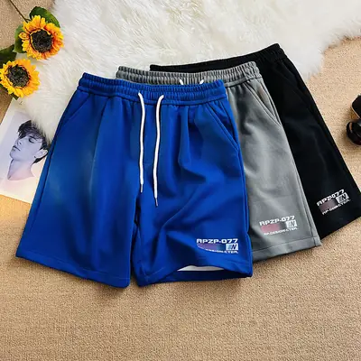 Men Loose Sports Shorts Summer Casual Black Gray Blue