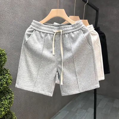 Men Cotton Casual Shorts Gray Black Summer New