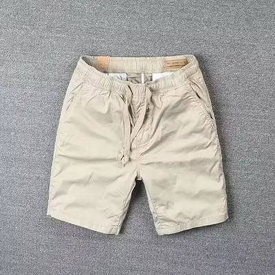 Men Khaki Loose Fit Casual Shorts Summer