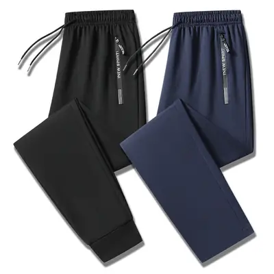 Men Loose Jogger Pants Black Navy Plus Size Autumn