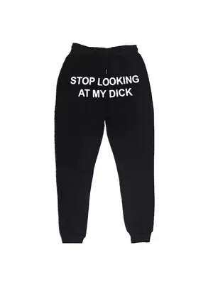 Black Graphic Sweatpants with Bold Print for Men Women