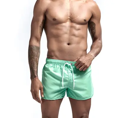 Men's Quick-Dry Mint Beach Shorts Polyester