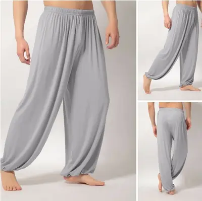 Men's Gray Loose Fit Yoga Pants Casual Daily Wear thumbnail 1