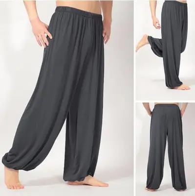 Men's Gray Loose Fit Yoga Pants Casual Daily Wear thumbnail 2