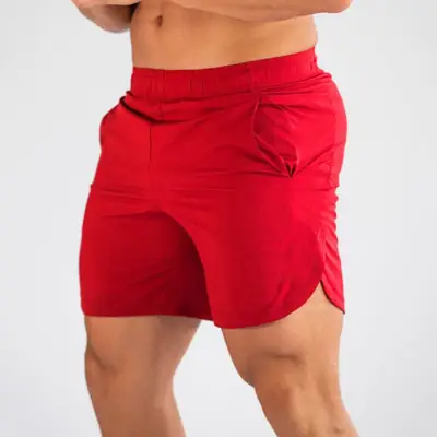 Men Red Quick-Dry Sports Shorts