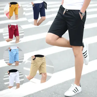 Men Cotton Casual Shorts Summer Multicolor