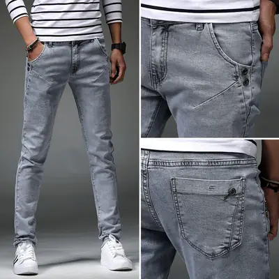 Korean Slim Fit Jeans 2024 Denim Stretch Pakistan