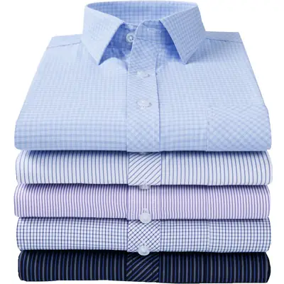 Men Long Sleeve Loose Shirts Autumn Blue Checkered