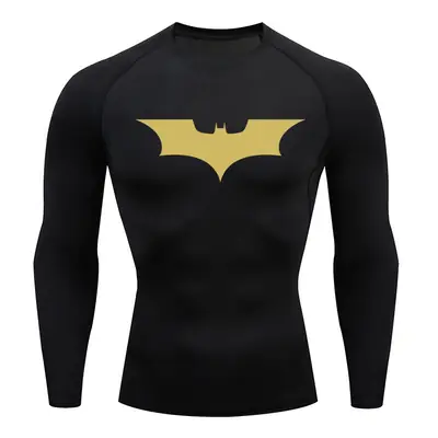 Men's Black Batman Compression Long Sleeve T-Shirt