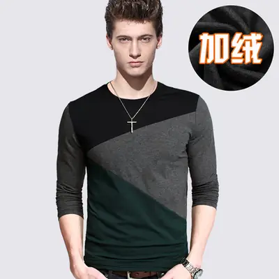Men Fleece Lined Winter Long Sleeve T-Shirt