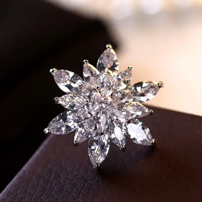 Snowflake Zircon Brooch for Women