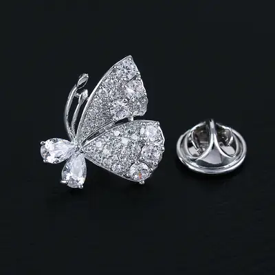 Crystal Butterfly Brooch for Women Wedding Office Wear