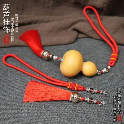 Red Gourd Pendant with Tassel for Men Women