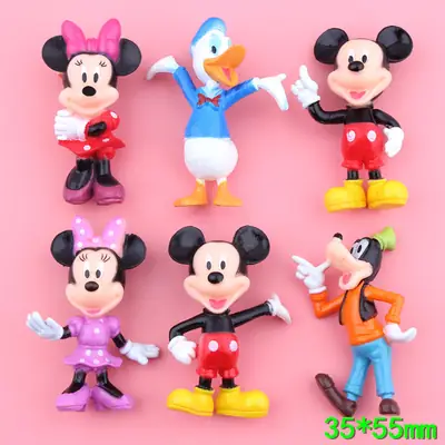 Disney Minnie, Mickey, Donald & Goofy Figurines 35x55mm PVC
