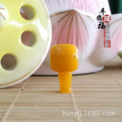 Yellow Chalcedony Buddha Head Bead for Daily Wear