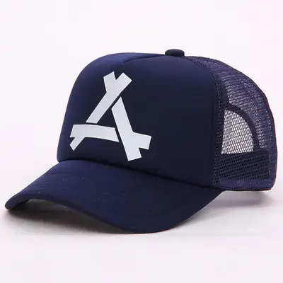 Men Navy Mesh Baseball Cap with White 'A' Logo