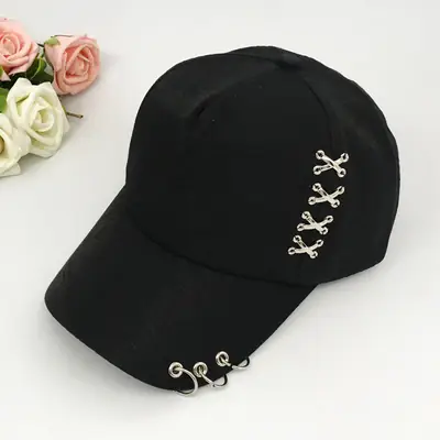 Black Korean Style Baseball Cap for Men Women