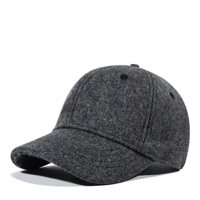 Wool Baseball Cap Black Short Brim Pakistan