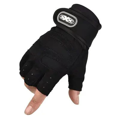 Half Finger Fitness Gloves Black Gym Cycling Wear