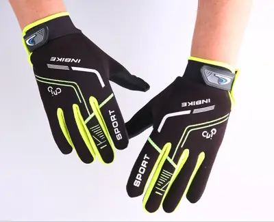 Premium Cycling Gloves Black Neon Green Touch Screen Compatible