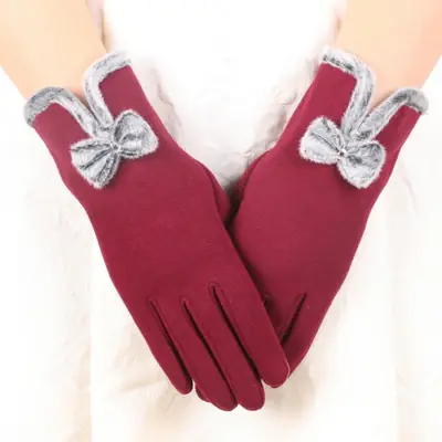 Warm Velvet Butterfly Gloves for Winter Pakistan